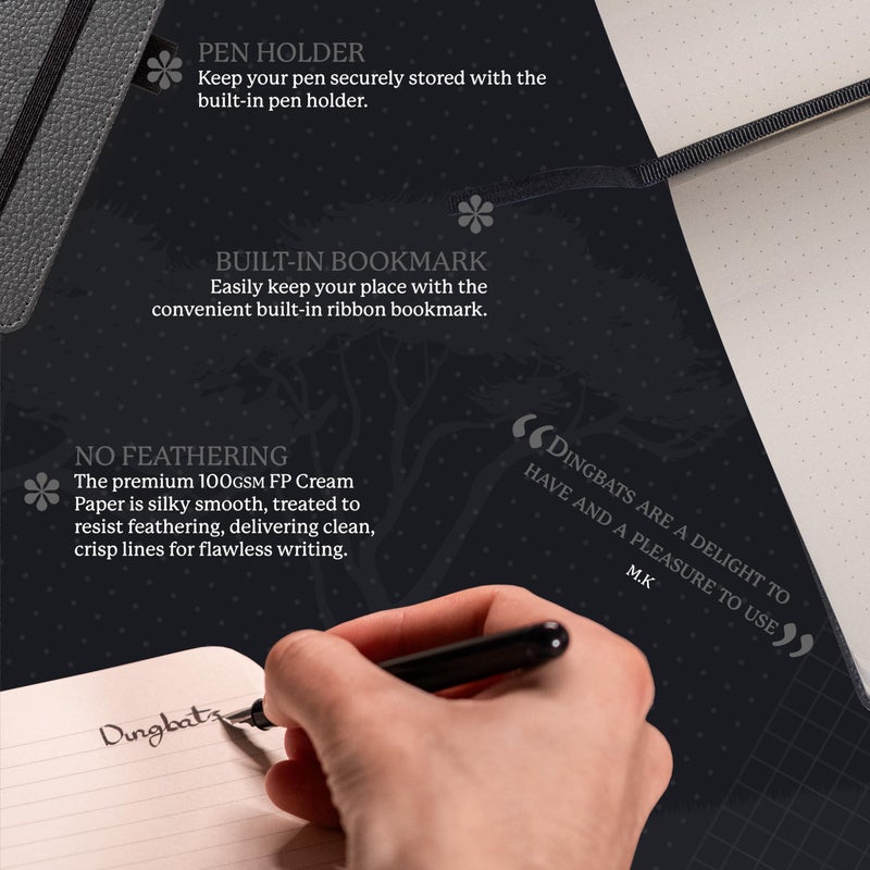 Dingbats* Notebooks Dingbats* Wildlife Plain Writing Journal Notebook A5 - Vegan Leather Hardcover - Ideal for Work, Travel - Pocket, Elastic Closure, & Bookmark - Image 3